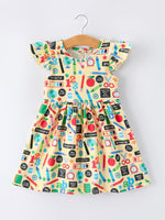 Rylee Faith Designs Back to School Alphabet Number Girls Dress Ruffle SleeveEveretts Place