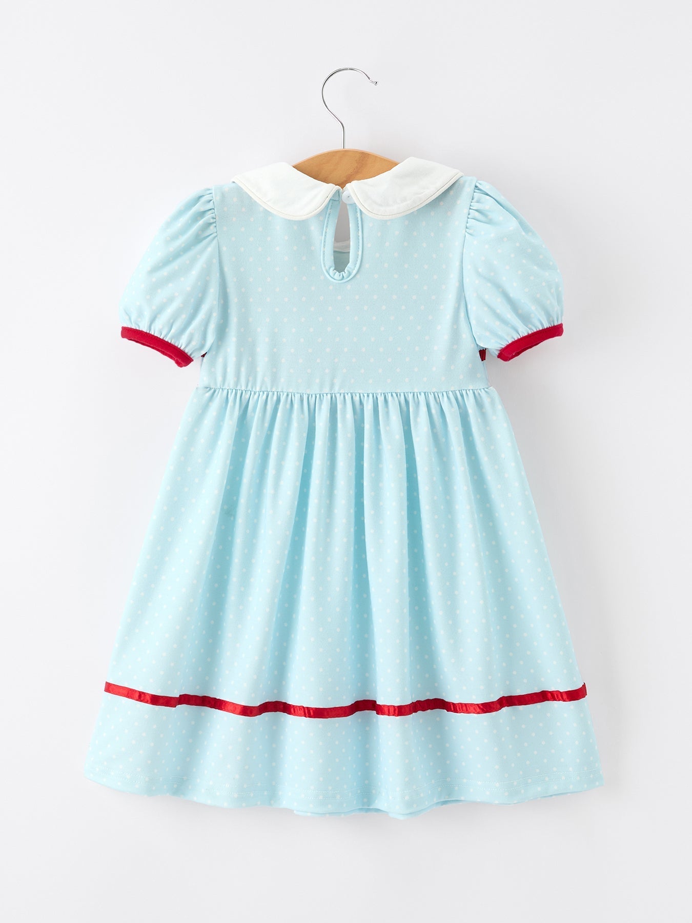 Rylee Faith Designs Back to School Apple Applique Girls Dress Petals Collar Bow