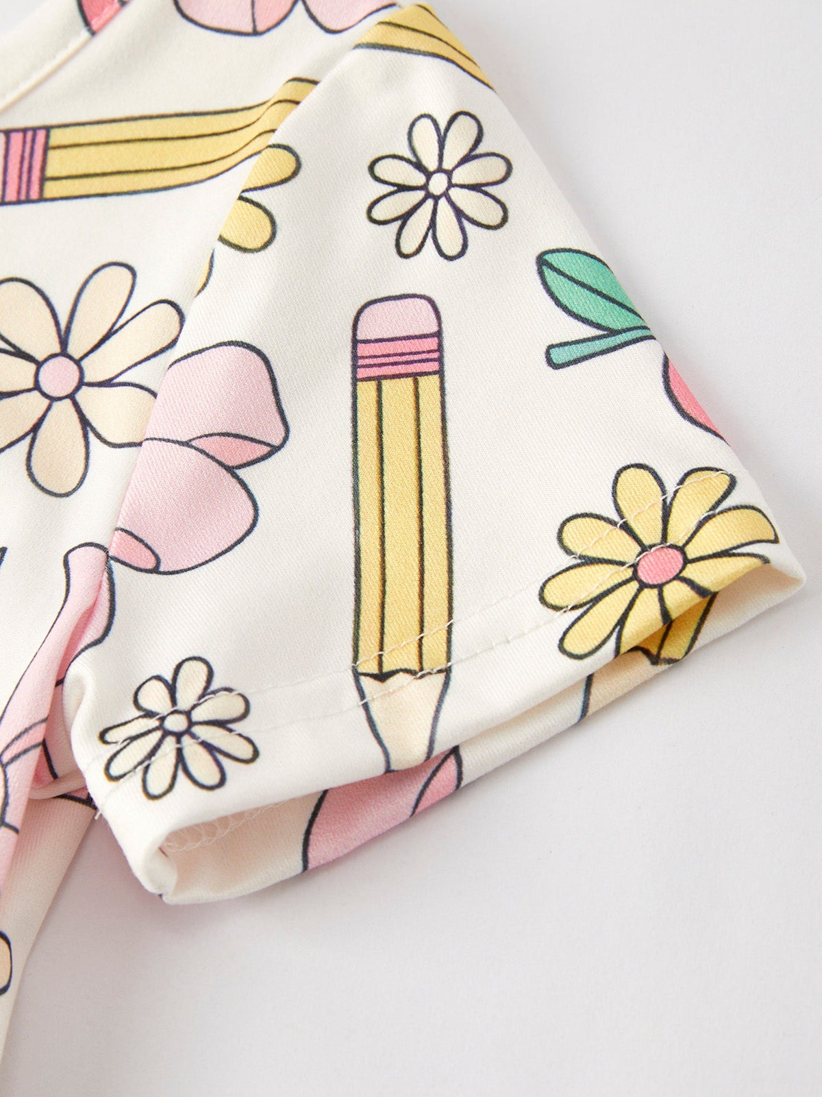 Rylee Faith Designs Back to School Apple, Pencil, and Floral Print Girls DressEveretts Place