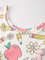 Rylee Faith Designs Back to School Apple, Pencil, and Floral Print Girls DressEveretts Place