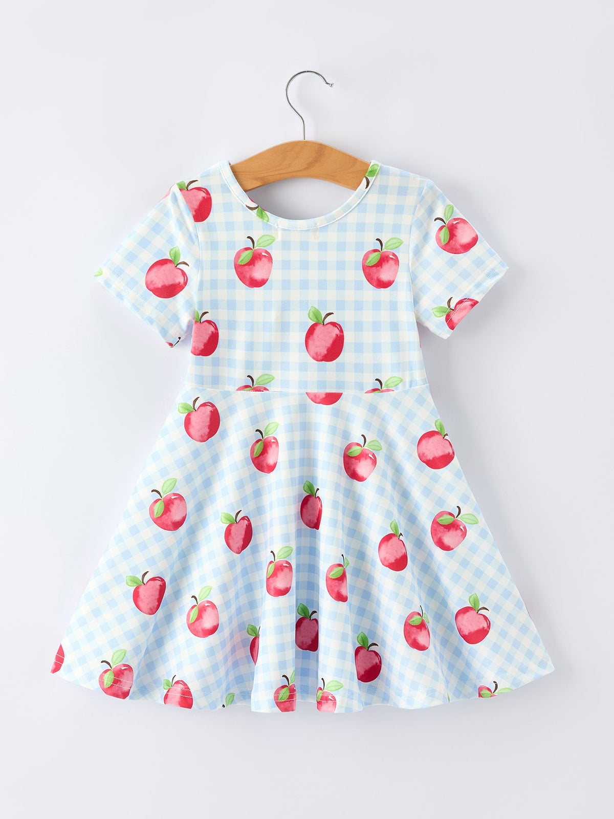 Rylee Faith Designs Back to School Apple Plaid Girls Dress Short SleeveEveretts Place