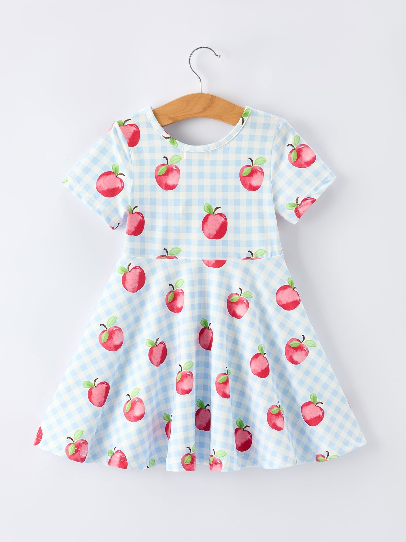 Rylee Faith Designs Back to School Apple Plaid Girls Dress Short SleeveEveretts Place