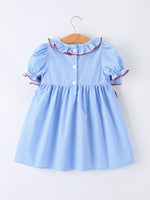 Rylee Faith Designs Back To School Apple Plaid Girls Dress Smocked Puff Sleeve BowEveretts Place