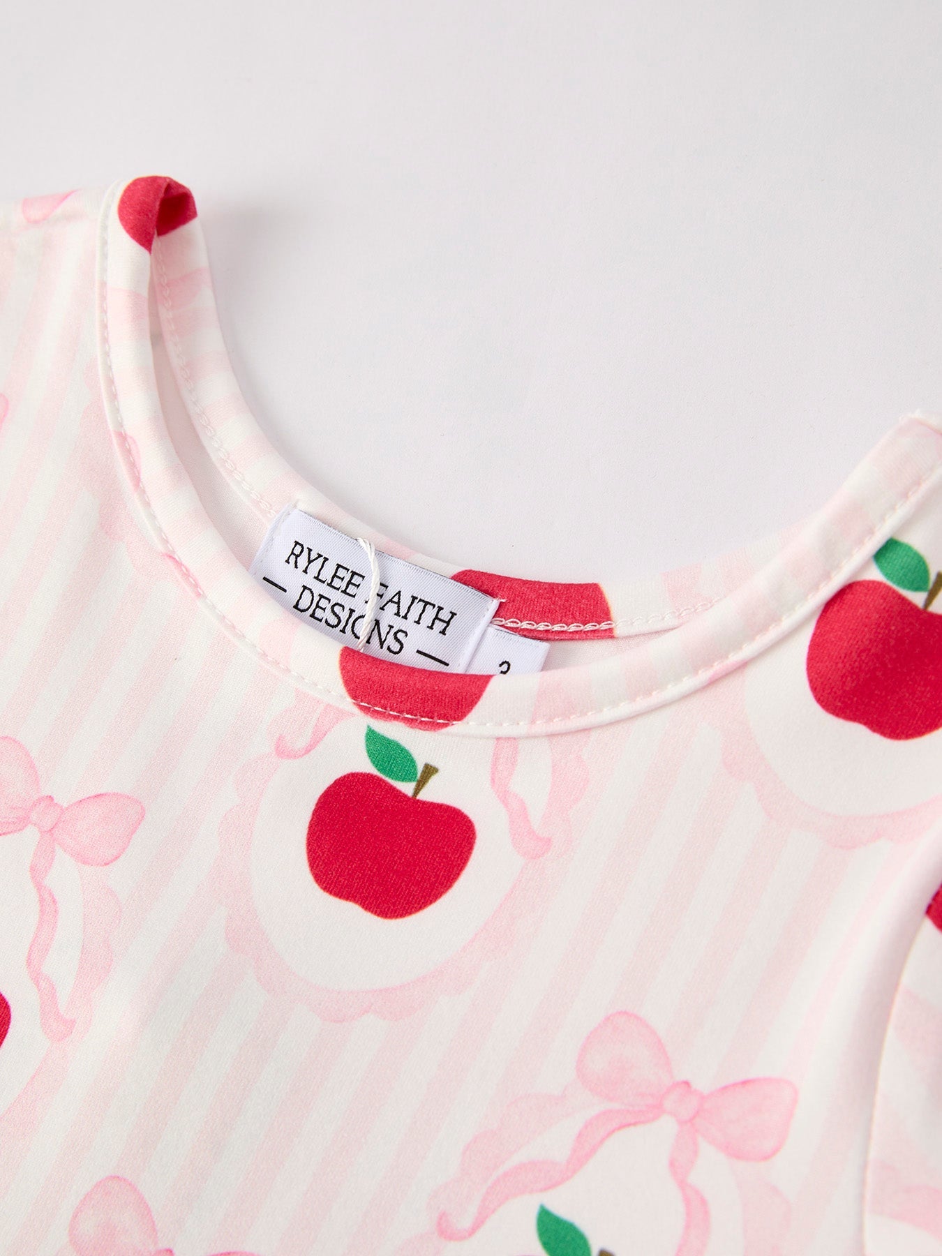 Rylee Faith Designs Back to School Apple Striped Sweet Girl DressEveretts Place