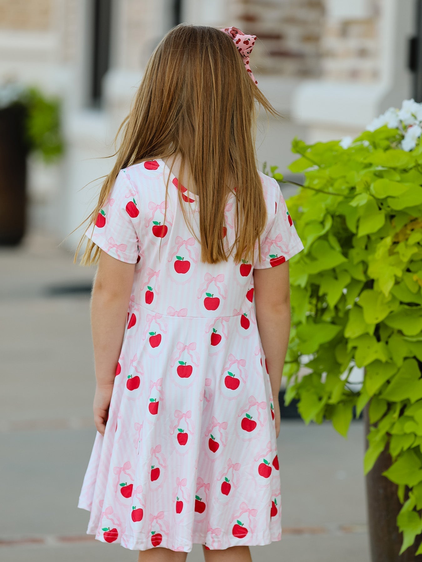 Rylee Faith Designs Back to School Apple Striped Sweet Girl DressEveretts Place