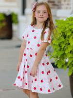 Rylee Faith Designs Back to School Apple Striped Sweet Girl DressEveretts Place