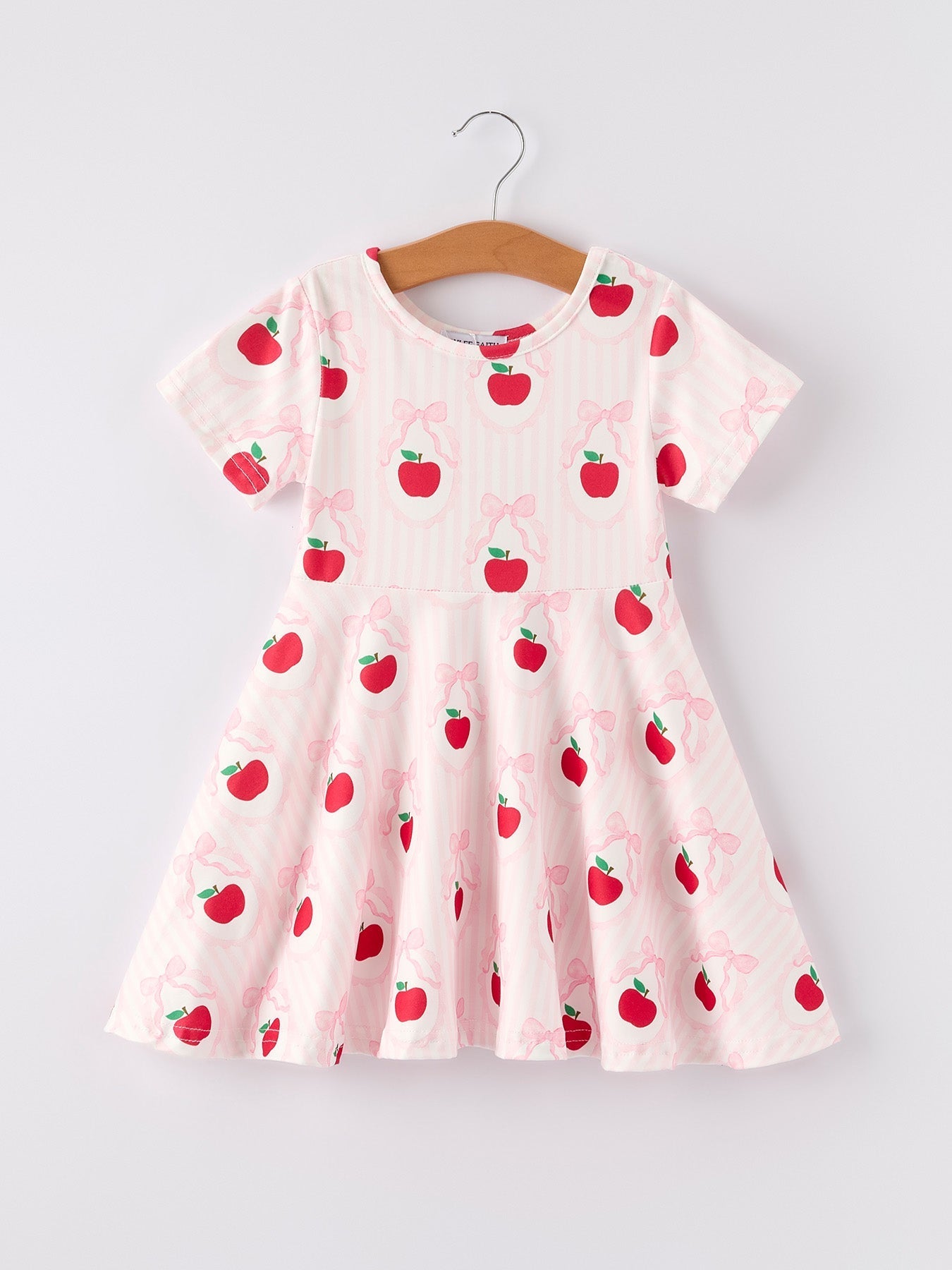Rylee Faith Designs Back to School Apple Striped Sweet Girl DressEveretts Place