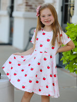 Back to School Apple Striped Sweet Girl Dress - Baby & Toddler Clothing, Fruit, Dress, Pink, Day Dress | Everetts Place