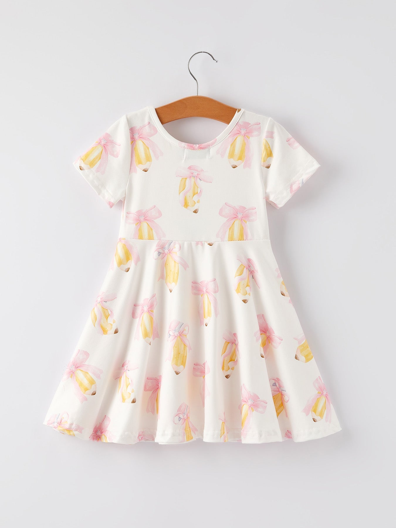 Rylee Faith Designs Back to School Bow Pencil Print Girls DressEveretts Place