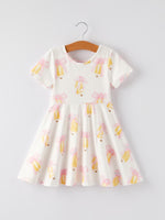 Back to School Bow Pencil Print Girls Dress - Dress, Pink, Day Dress, One-piece garment, Baby & Toddler Clothing | Everetts Place