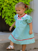 Back To School Girls Green Plaid Smocking Dress - Baby & Toddler Clothing, Pink, Child, Day Dress, One-piece garment | Everetts Place