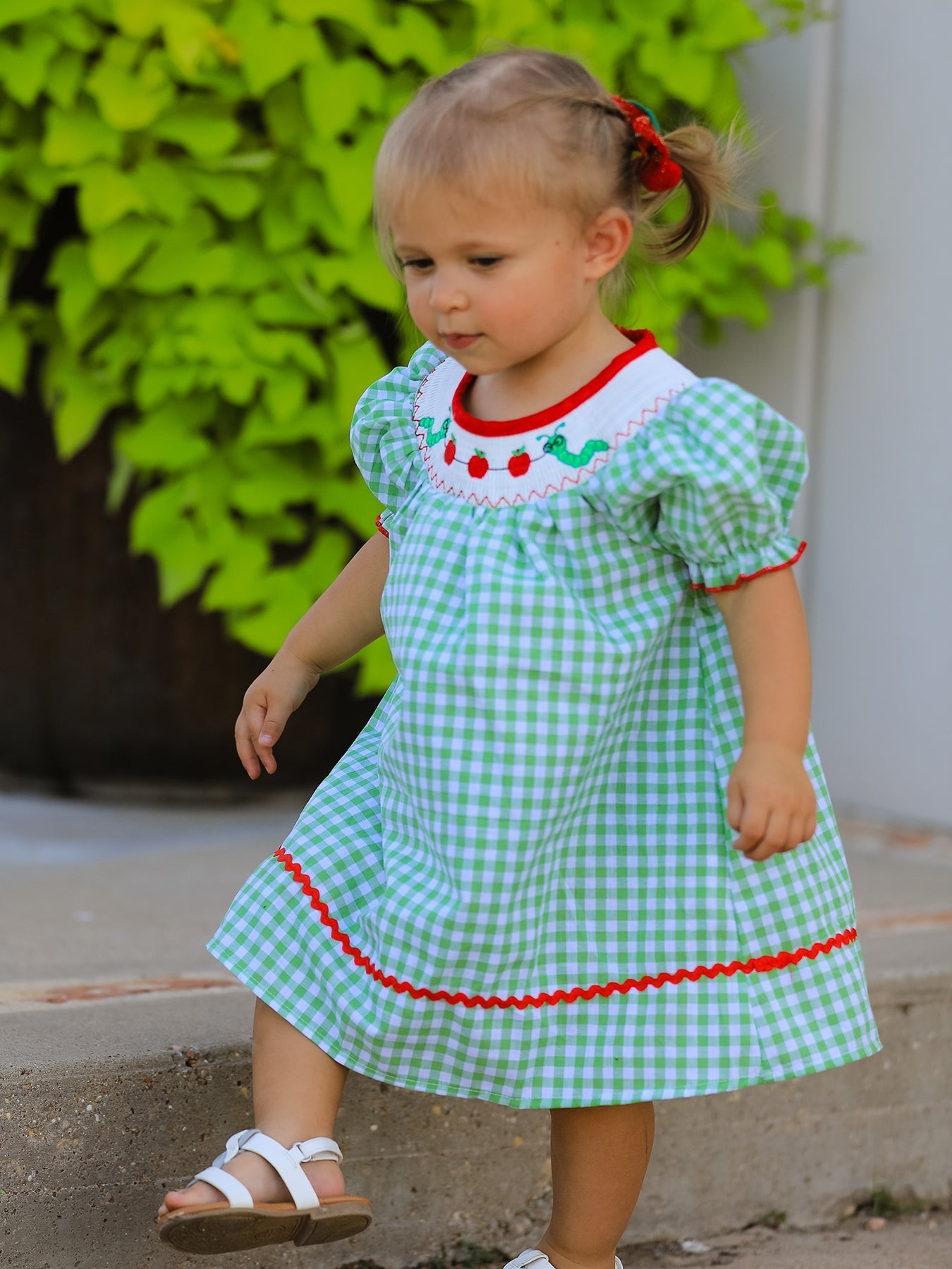 Back To School Girls Green Plaid Smocking Dress - Baby & Toddler Clothing, Pink, Child, Day Dress, One-piece garment | Everetts Place