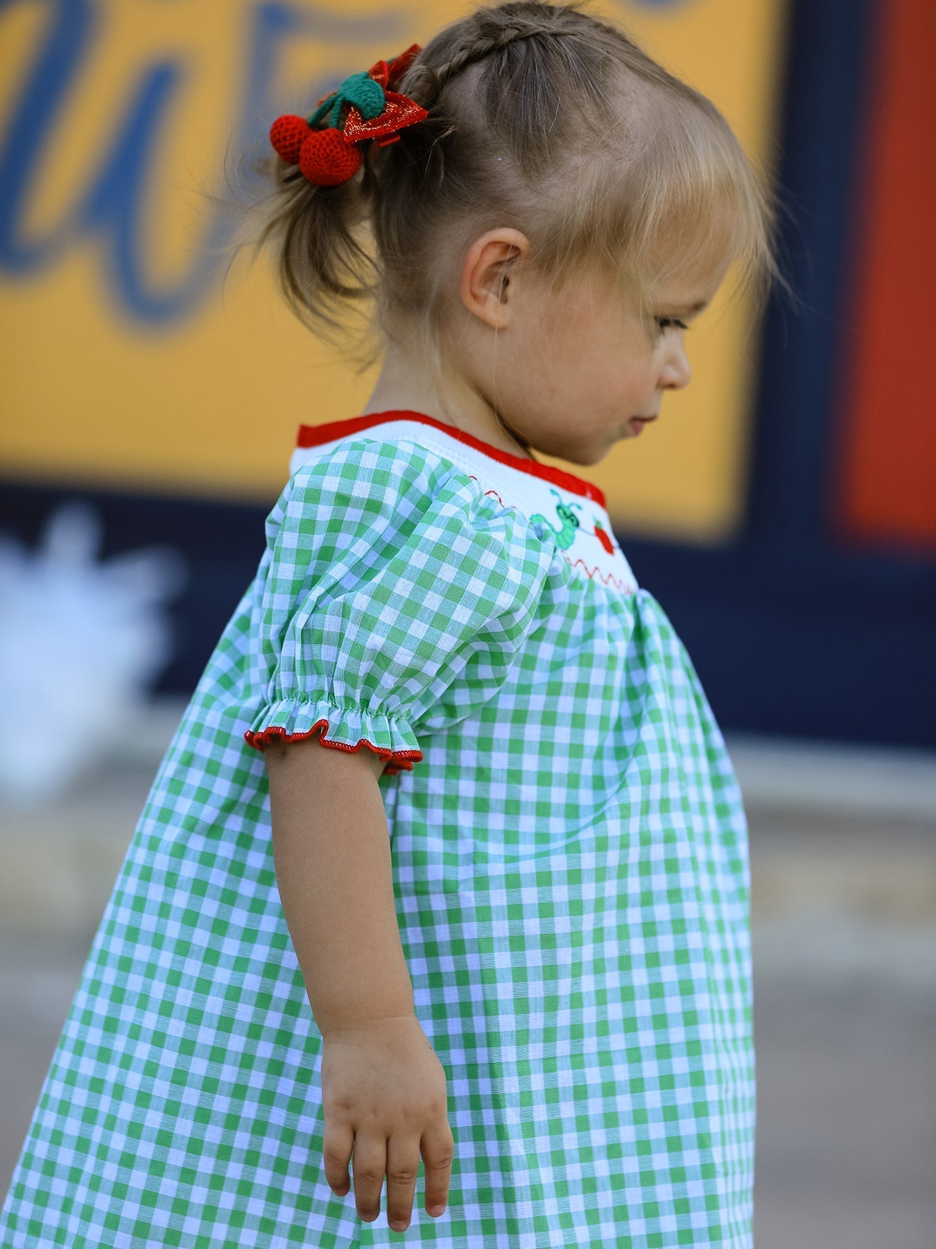 Rylee Faith Designs Back To School Girls Green Plaid Smocking DressEveretts Place