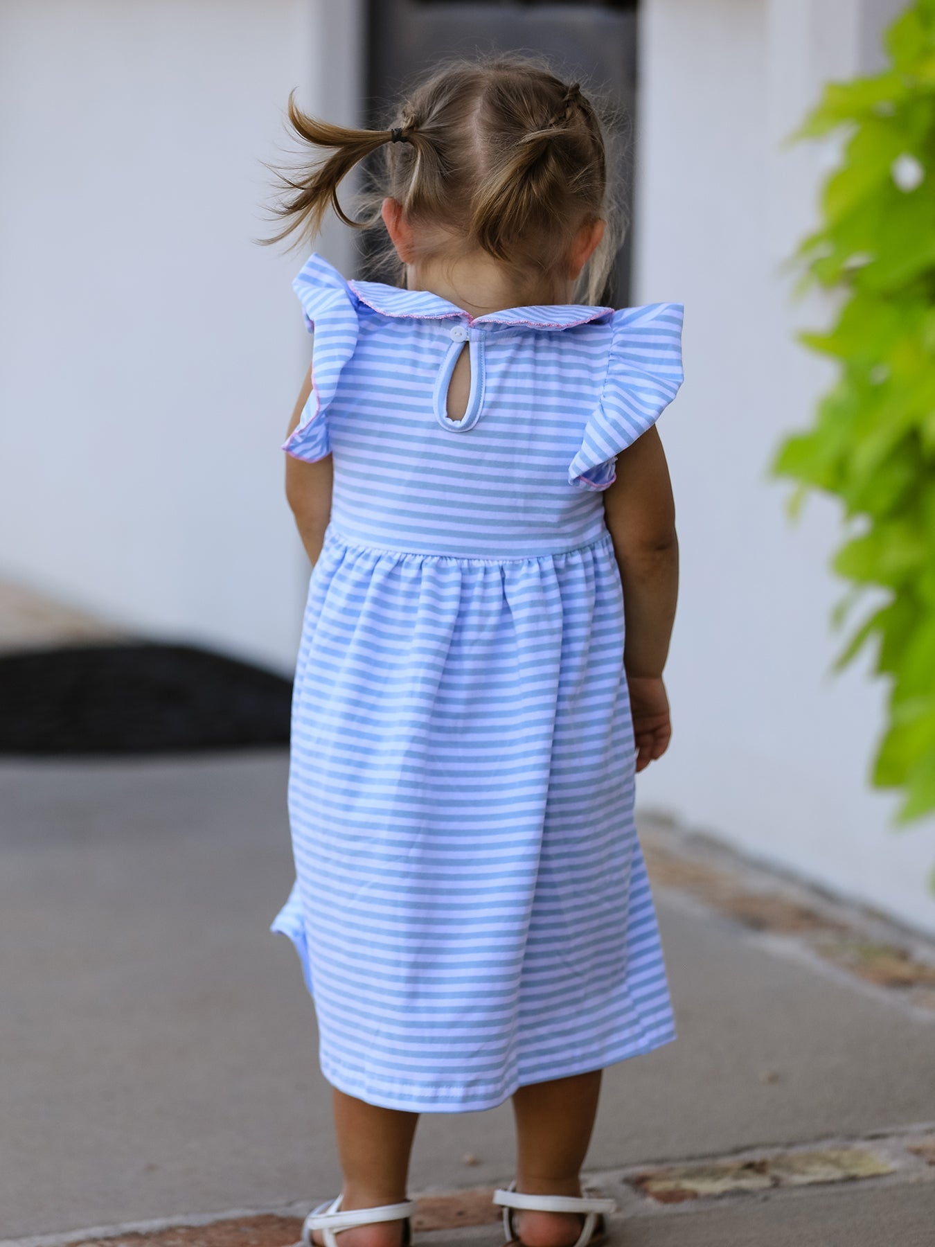 Rylee Faith Designs Back To School Girls Stripe Pencil Applique Bow DressEveretts Place