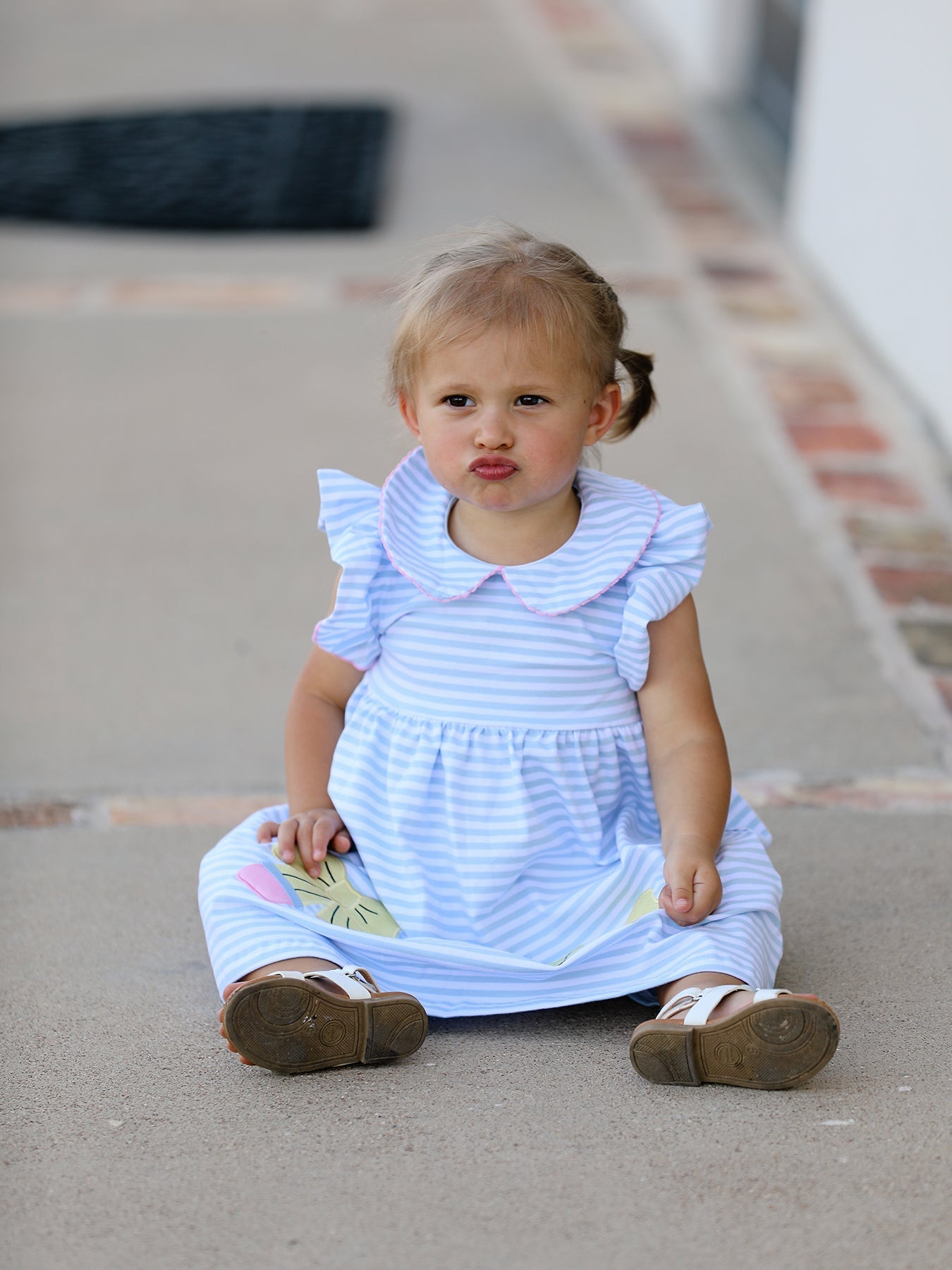 Rylee Faith Designs Back To School Girls Stripe Pencil Applique Bow DressEveretts Place