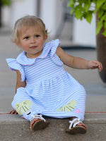 Rylee Faith Designs Back To School Girls Stripe Pencil Applique Bow DressEveretts Place