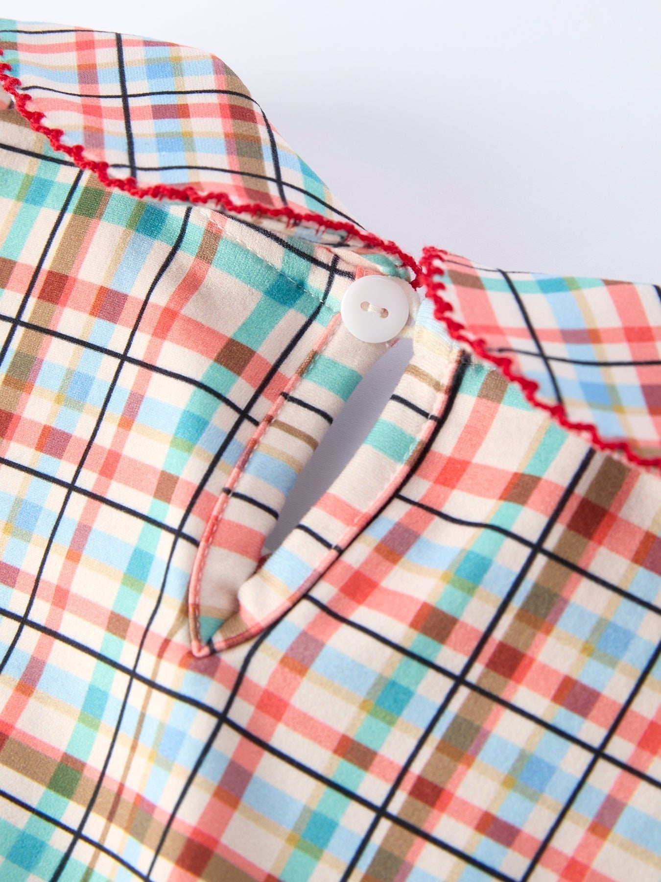 Rylee Faith Designs Back to School Plaid Girls Dress Apple Applique Peter Pan CollarEveretts Place
