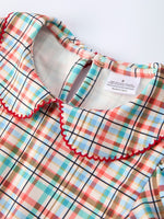 Rylee Faith Designs Back to School Plaid Girls Dress Apple Applique Peter Pan CollarEveretts Place