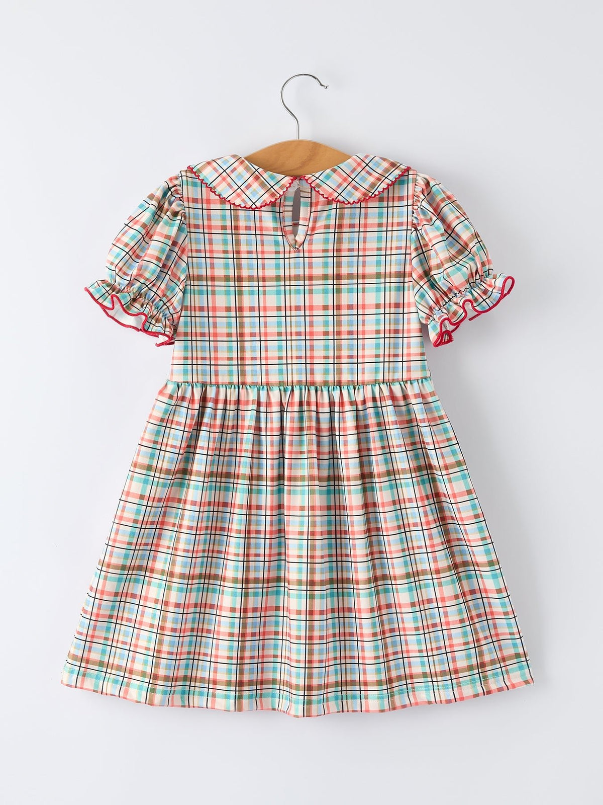 Rylee Faith Designs Back to School Plaid Girls Dress Apple Applique Peter Pan CollarEveretts Place