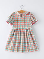 Rylee Faith Designs Back to School Plaid Girls Dress Apple Applique Peter Pan CollarEveretts Place