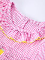 Rylee Faith Designs Back To School Plaid Girls Dress Smocked Puff Sleeve BowEveretts Place