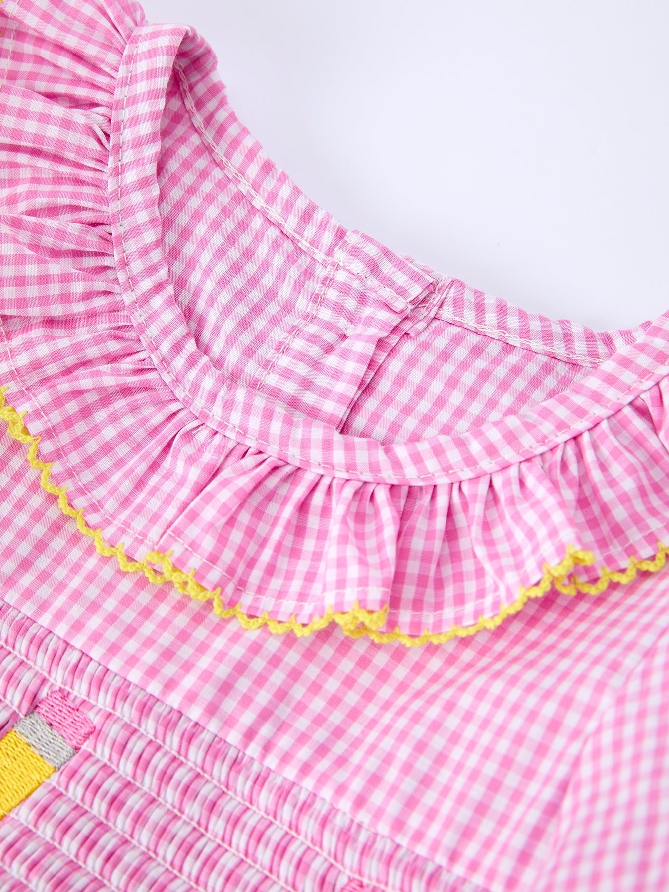 Rylee Faith Designs Back To School Plaid Girls Dress Smocked Puff Sleeve BowEveretts Place