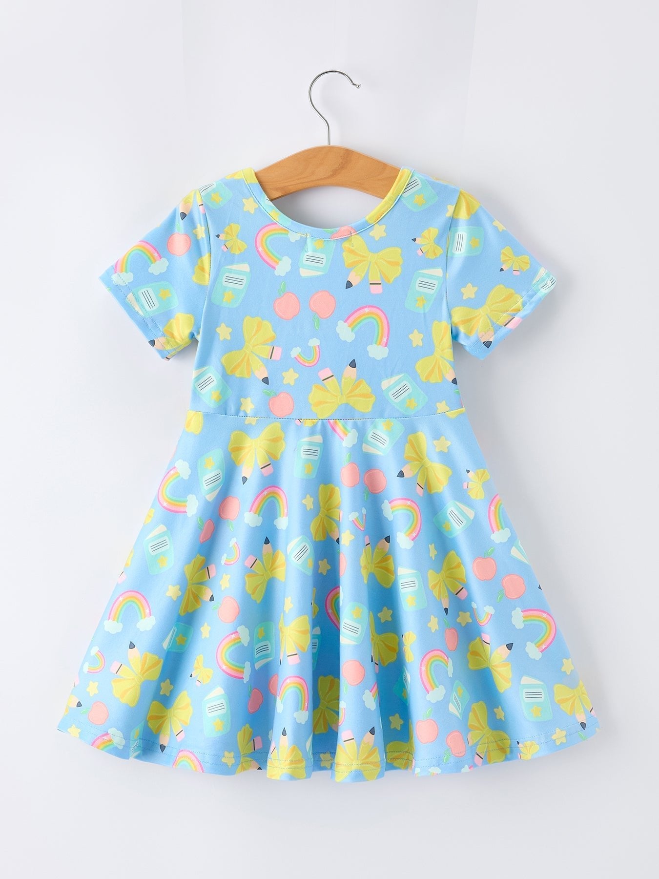 Rylee Faith Designs Back to School Rainbow Bow Girls DressEveretts Place