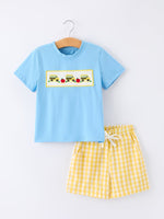 Back To School School Bus Boys Set Plaid Shorts - Textile, Nightwear, One-piece garment, Fashion design, Baby & Toddler Clothing | Everetts Place