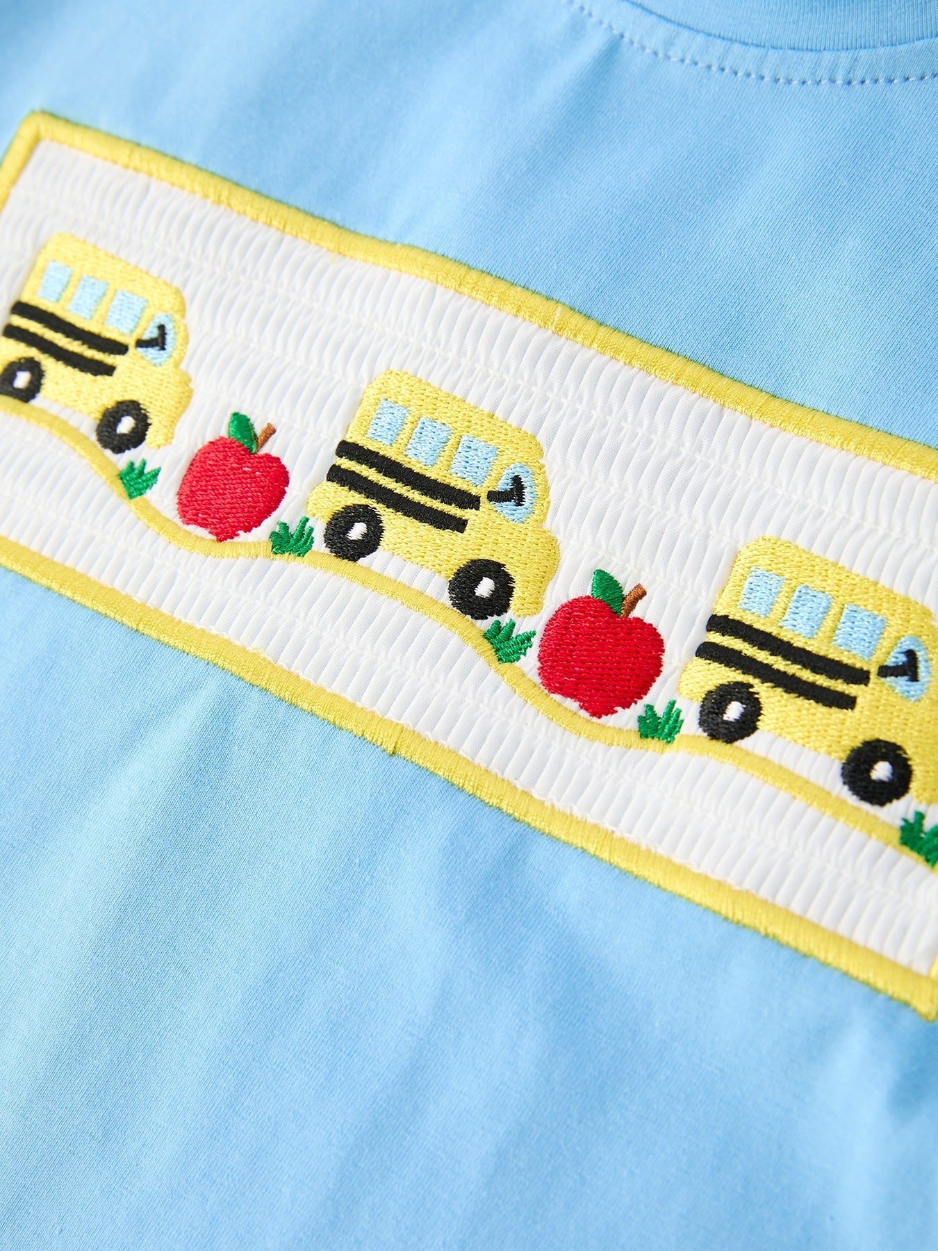 Rylee Faith Designs Back To School School Bus Boys Set Plaid ShortsEveretts Place