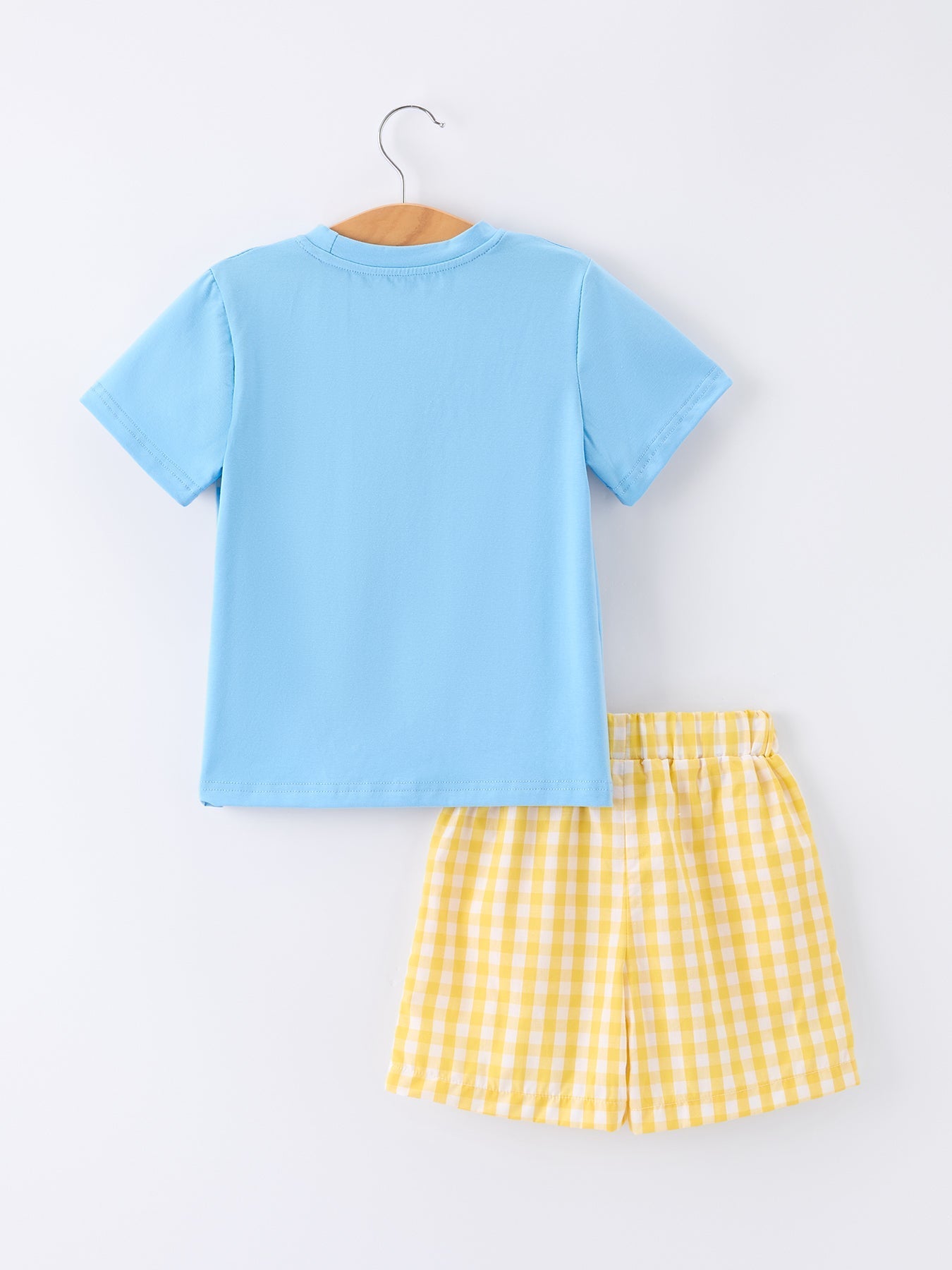 Rylee Faith Designs Back To School School Bus Boys Set Plaid ShortsEveretts Place