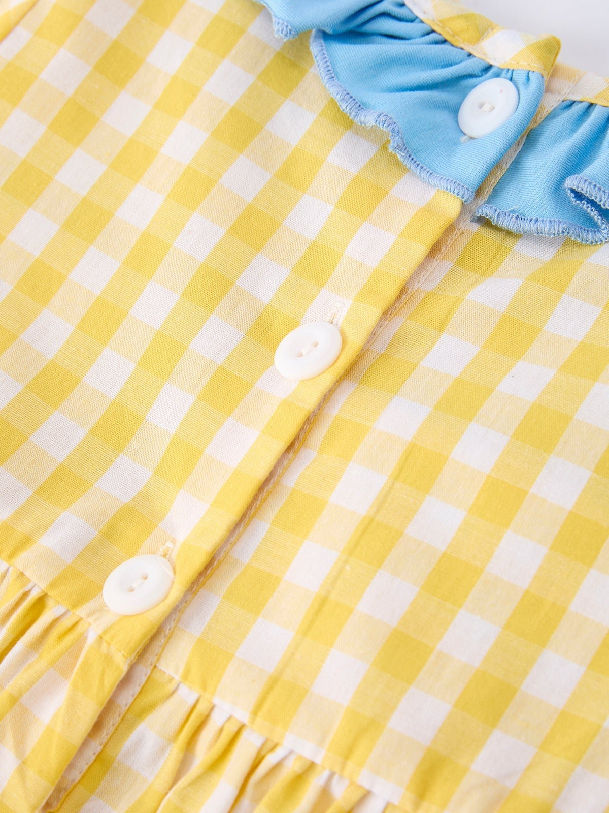 Rylee Faith Designs Back To School School Bus Plaid Girls Dress Ruffle Collar BowEveretts Place