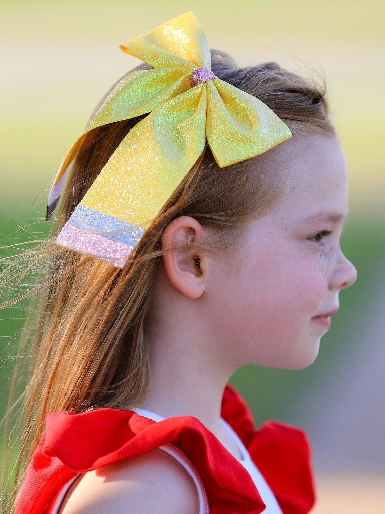 Back to School Sequin Bow Hairpin - Yellow, Headgear, Pink, Child, Blond | Everetts Place