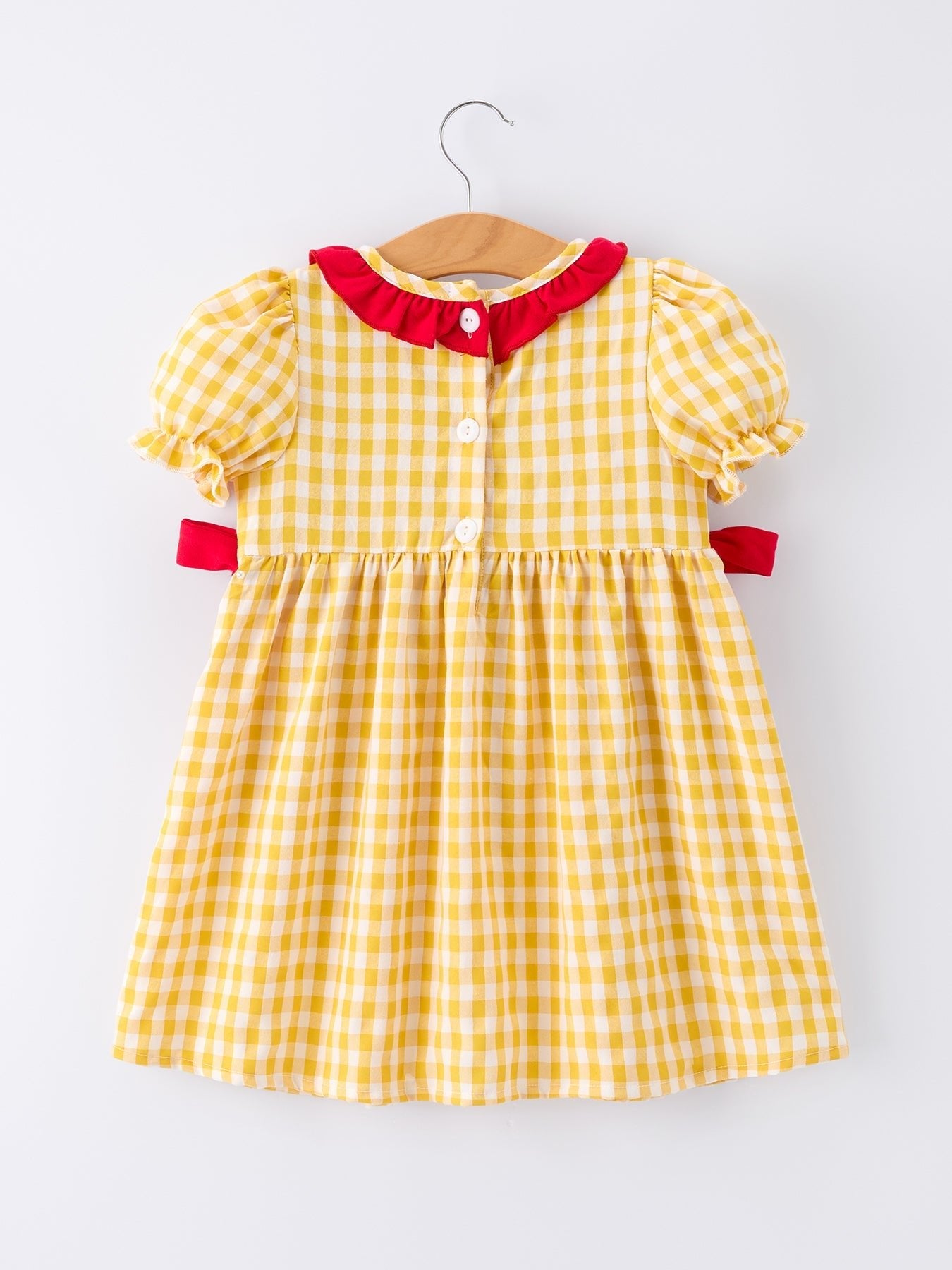 Rylee Faith Designs Back To School Supply Plaid Girls Dress Ruffle Collar BowEveretts Place