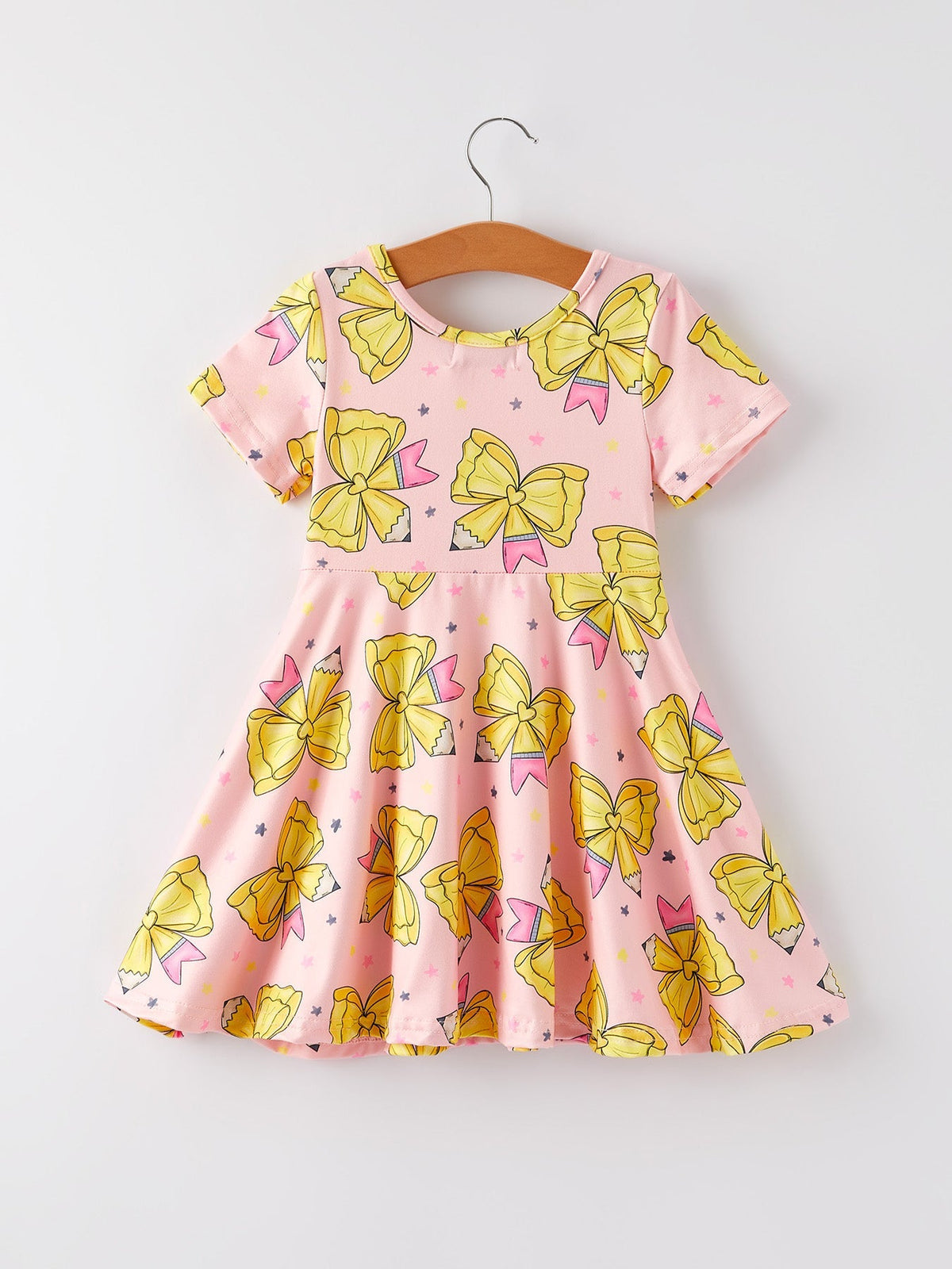 Rylee Faith Designs Back to School Yellow Bow Print Girls DressEveretts Place