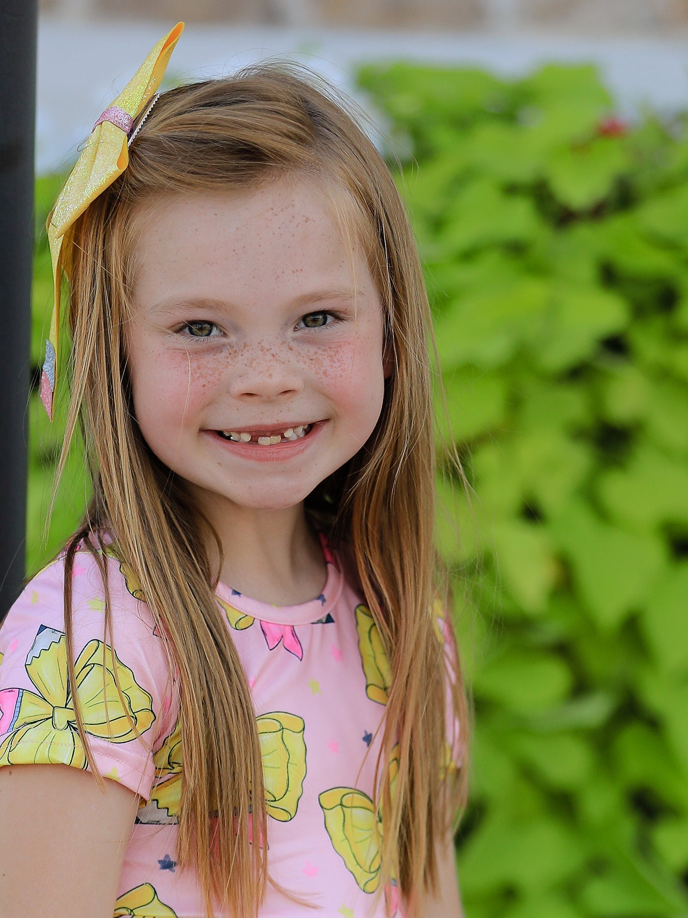 Rylee Faith Designs Back to School Yellow Bow Print Girls DressEveretts Place