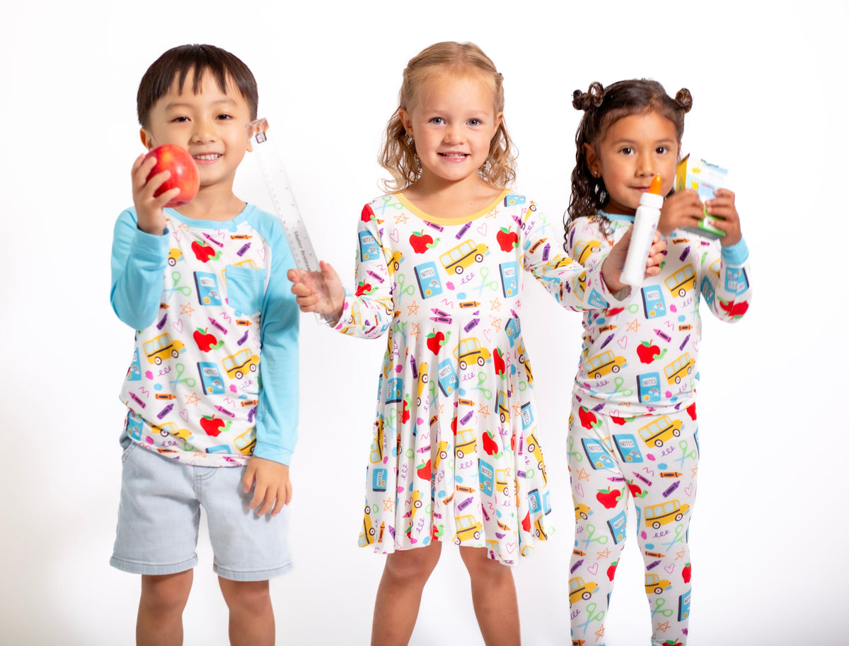 My First Day of School Bamboo Pajamas by Rayn’s Tiny Stitches