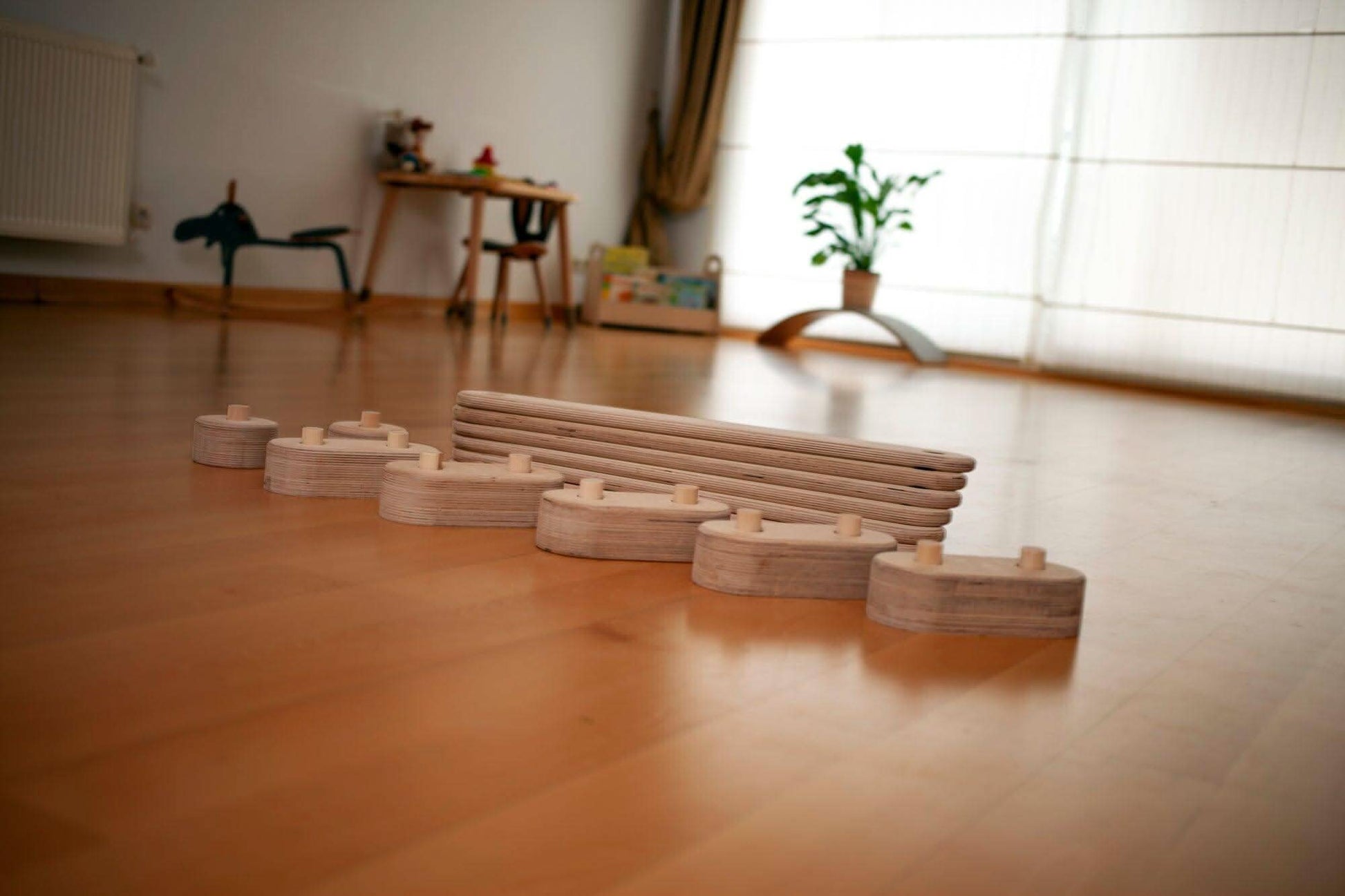 Montessori Wooden Balance Beam Set Toddler Gift Birch Wood Kidodido Everetts Place: Online Boutique