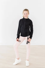 Mila & Rose ® Balanced Black Full - Zip Ruffle Active Jacket - 