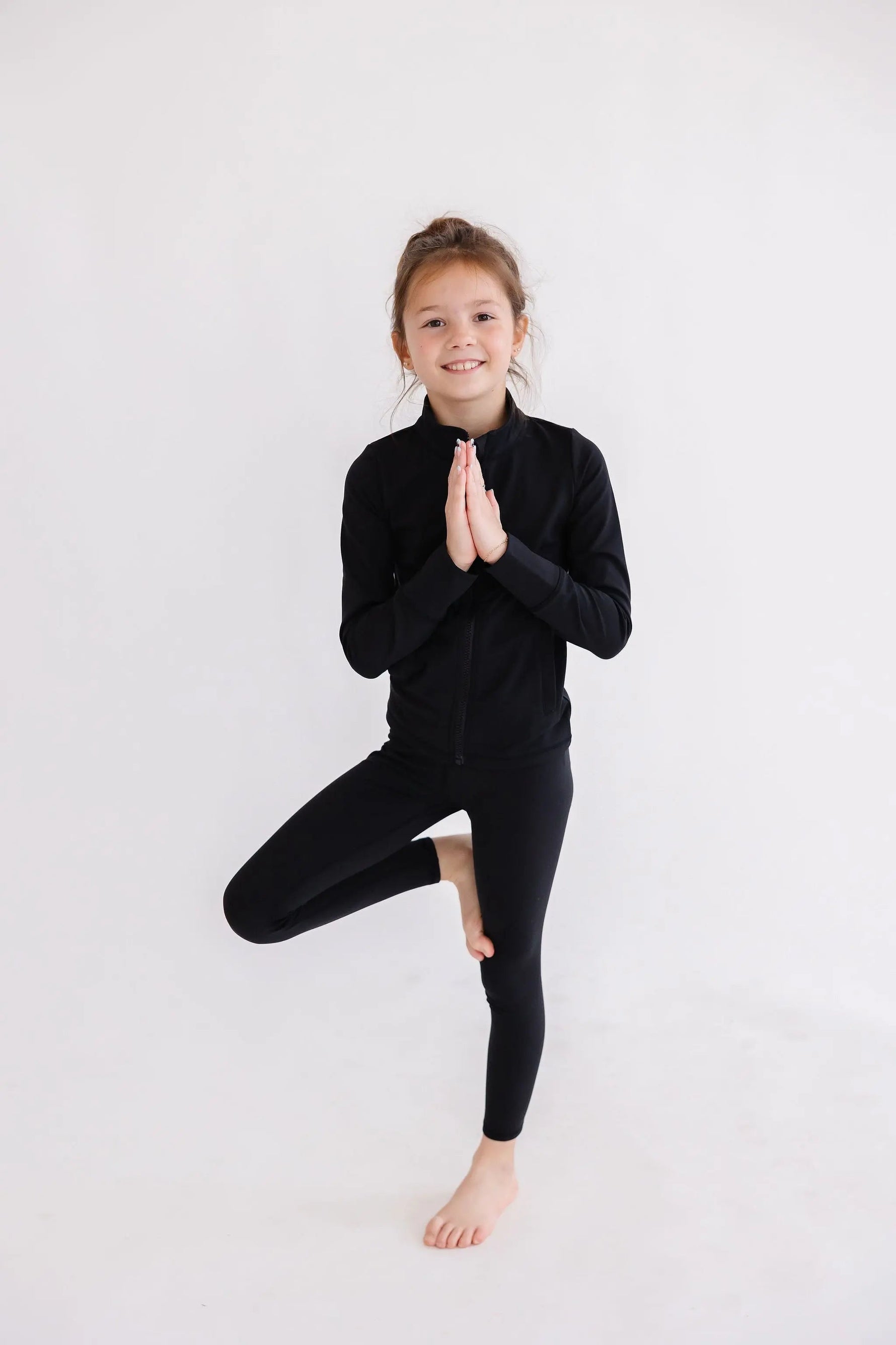 Mila & Rose ® Balanced Black Full - Zip Ruffle Active Jacket - 