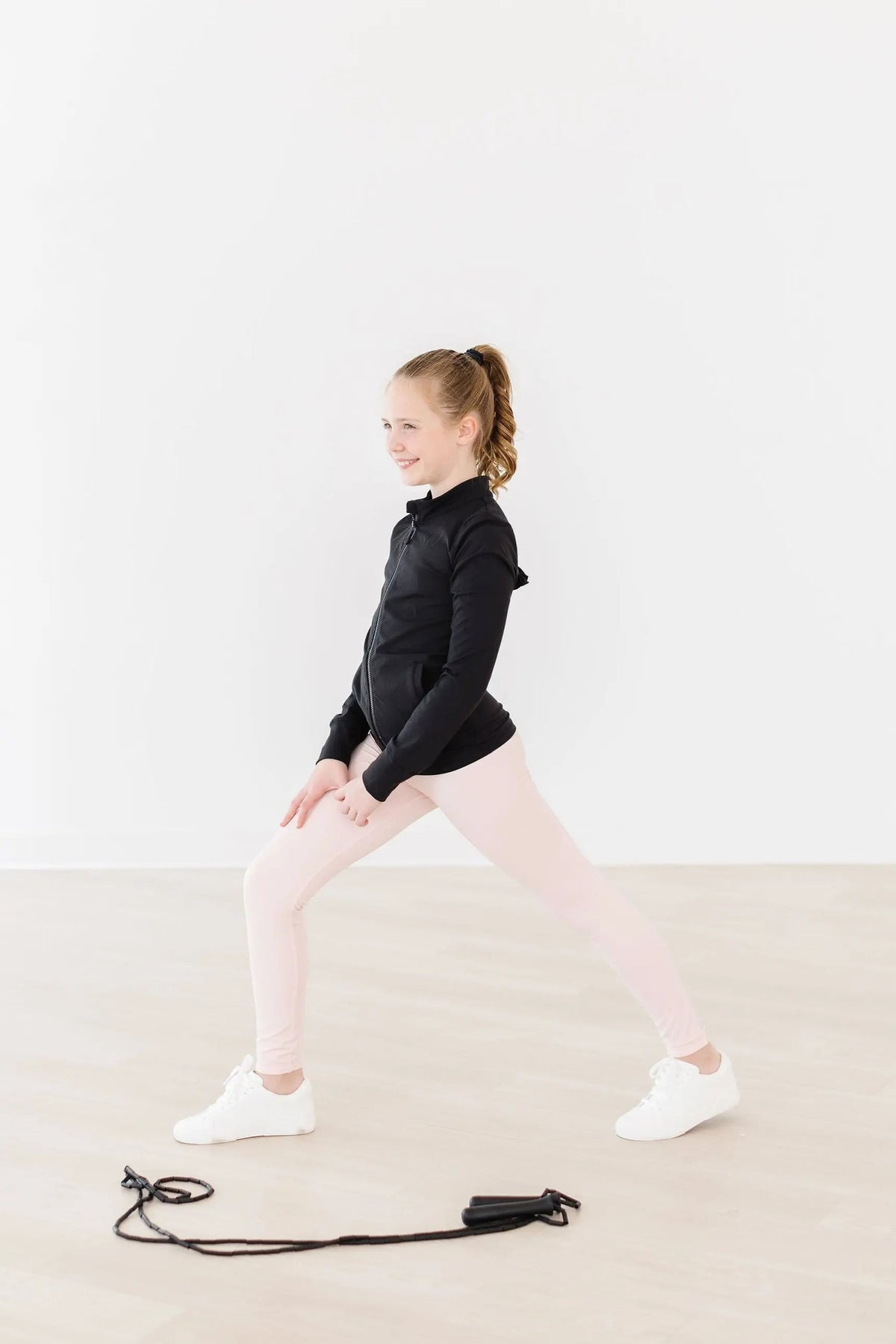 Mila & Rose ® Balanced Black Full - Zip Ruffle Active Jacket - 