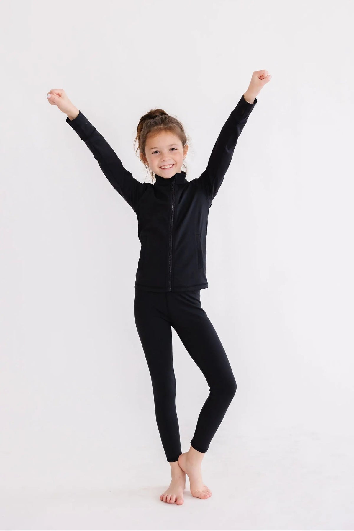 Mila & Rose ® Balanced Black Full - Zip Ruffle Active Jacket - 