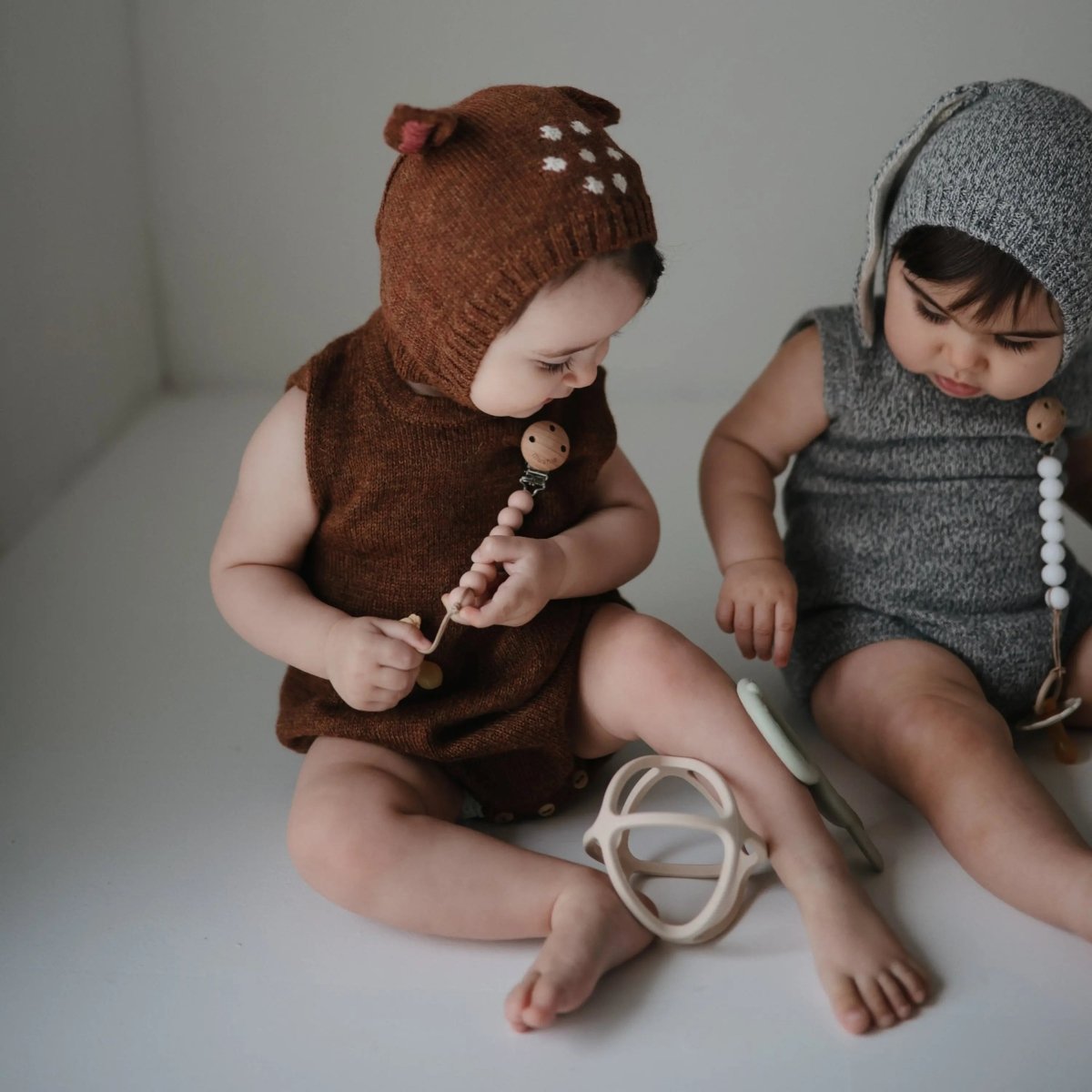 Mushie Ball Teether Made from Non - Toxic Food Grade Silicone for Babies - Everetts Place Boutique - 