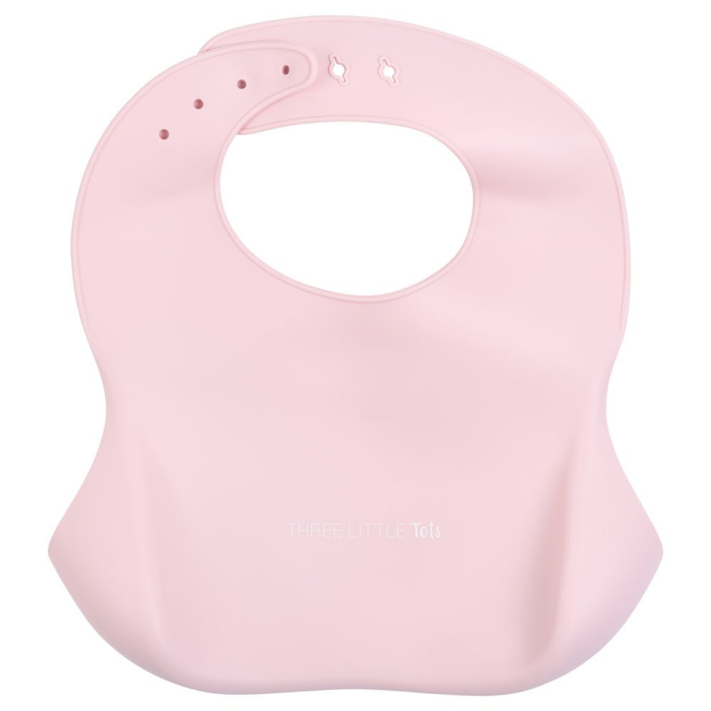 Three Little Tots Ballet Pink Silicone Bib - 