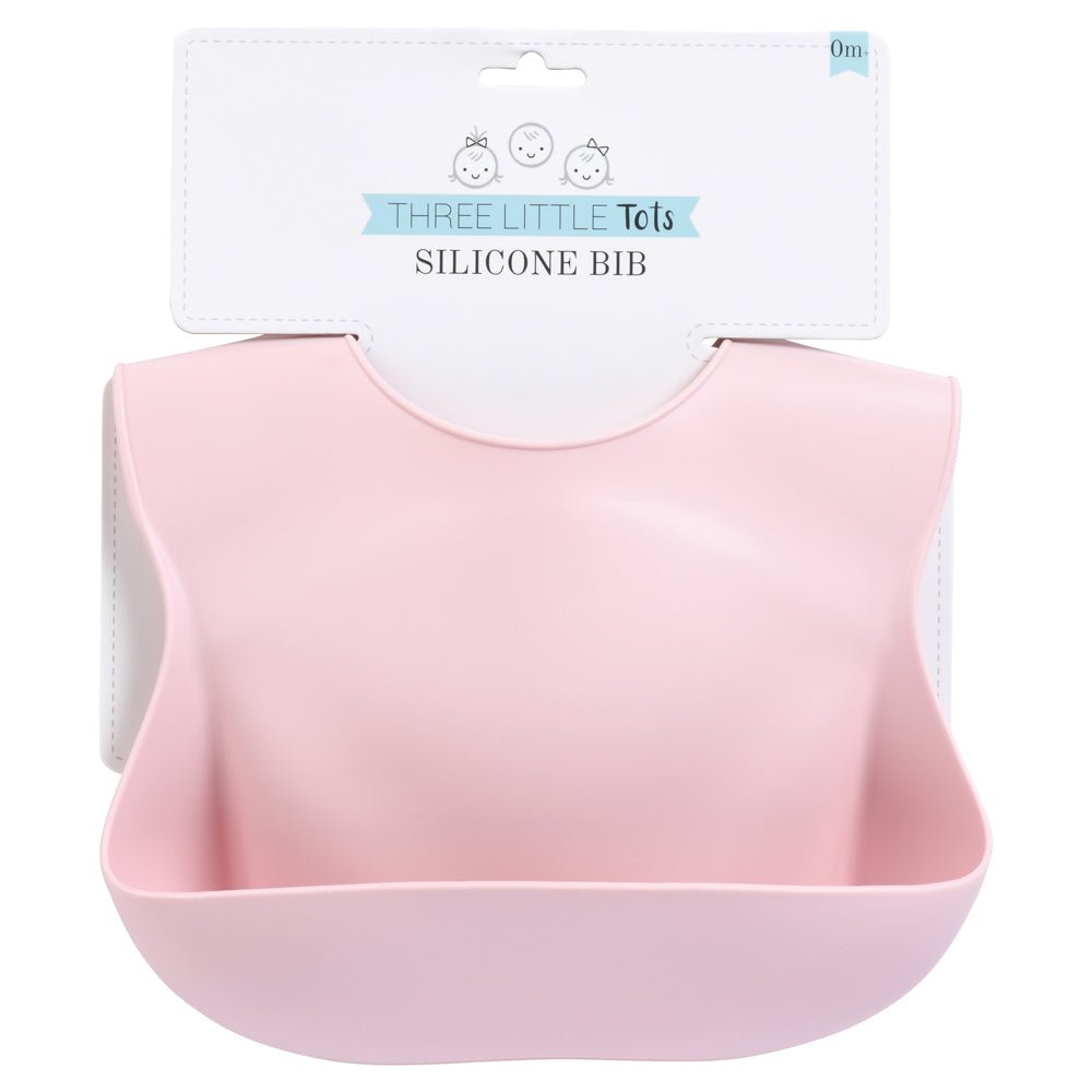 Three Little Tots Ballet Pink Silicone Bib - 