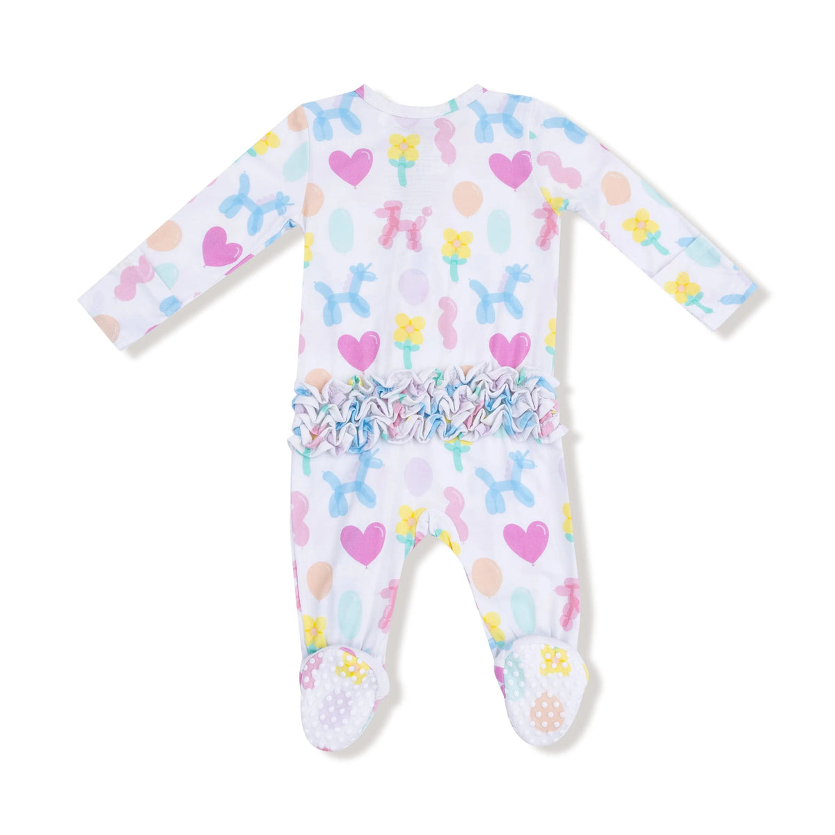 Angel Dear Balloon Animals - Pink - 2 Way Zipper Ruffle Back Footie - 