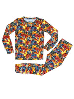 Miller & Co. Bamboo Adult Two Piece Pajama Set, Blazing Firefighter Dalmatian -