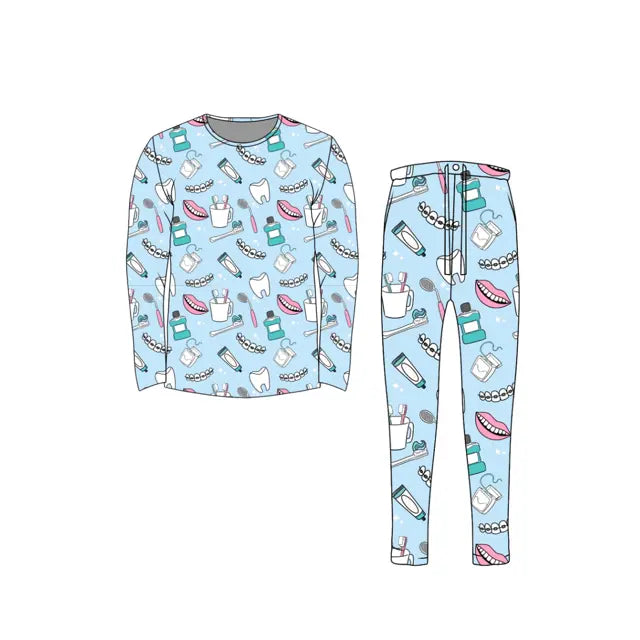 Miller & Co. Bamboo Adult Two Piece Pajama Set, Dentist - 