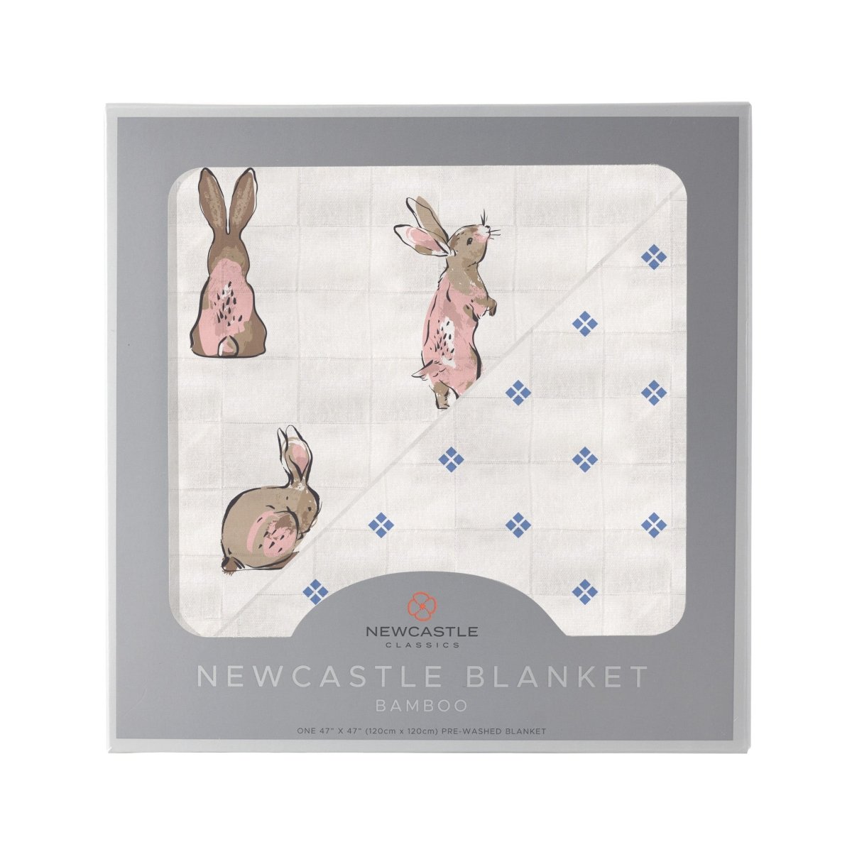 Newcastle Classics Bamboo Baby Blanket with Polka Dots and Bunnies for Cozy Infants - 