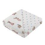 Newcastle Classics Bamboo Baby Blanket with Polka Dots and Bunnies for Cozy Infants - 