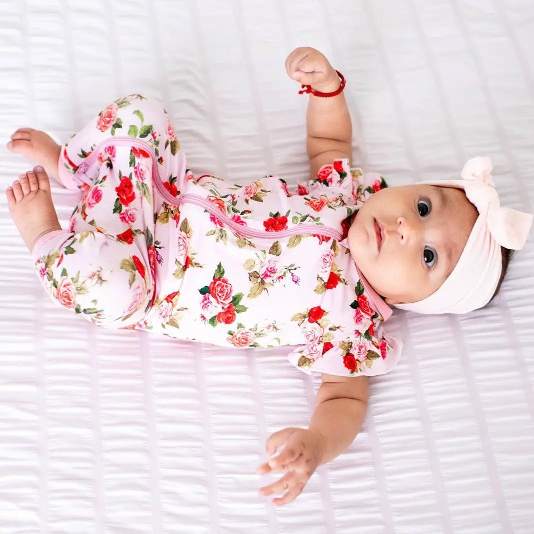 Bestaroo Bamboo Baby Romper With Flutter Sleeves And Dual Zippers - 